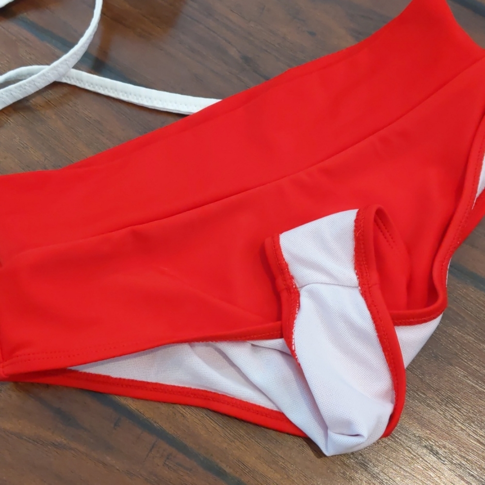 NWOT white and red bikini set 36D S - Picture 8 of 8